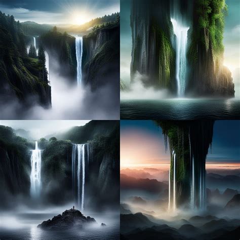 Upside Down Waterfall In Another World Ai Generated Artwork
