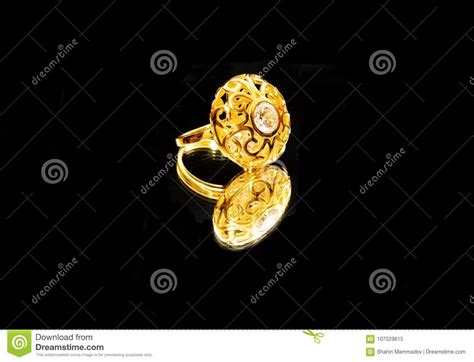 Beautiful Antique Oriental Turkish Gold Jewelry Women Ring Stock Image