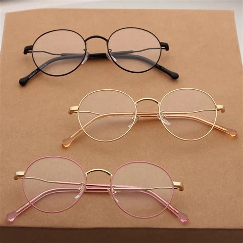 Anewish Vintage Round Eyeglasses Frame Female Brand Designer Gafas De Sol Spectacle Plain