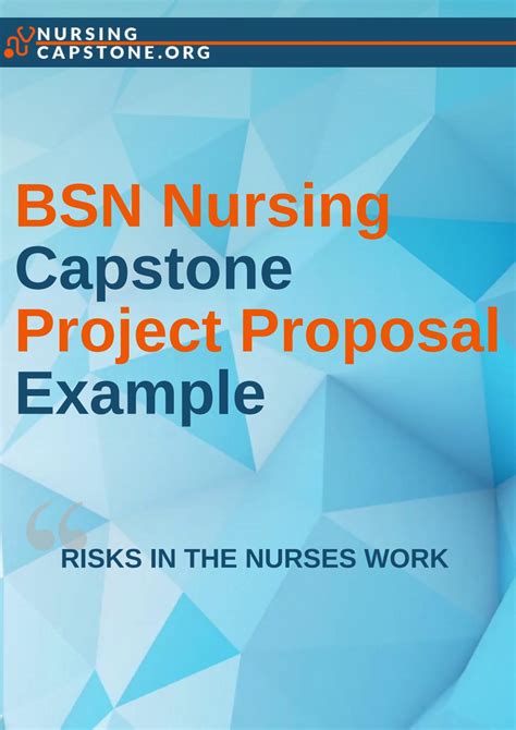 Learn from the experts by reading poster design tutorials. BSN Nursing Capstone Project Proposal Example by Nursing ...