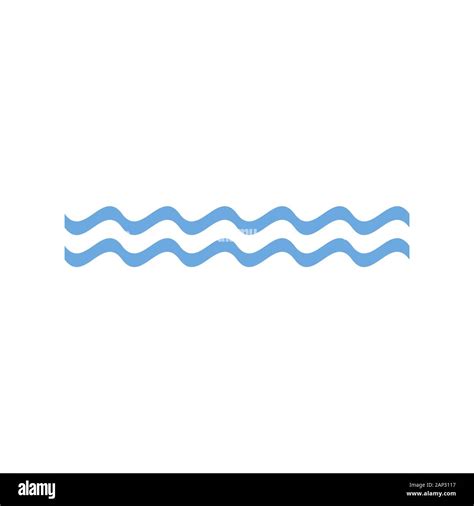 Waves Icon Isolated Vector Illustration Blue Waves Sign In Flat