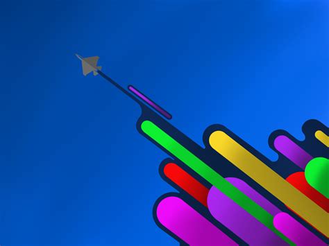 Wallpaper Airplane Artwork Colorful Blue Background Abstract