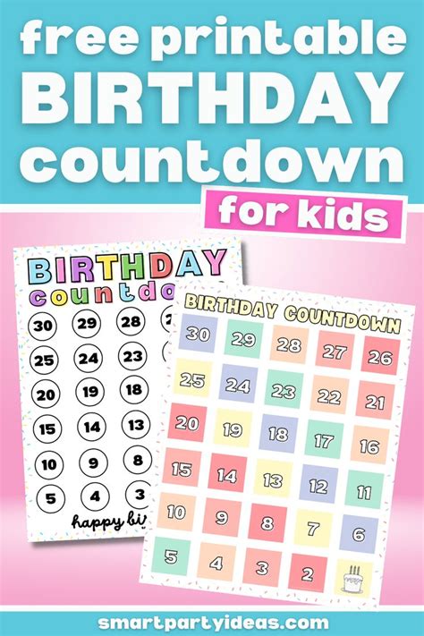 Printable Birthday Countdown Calendar