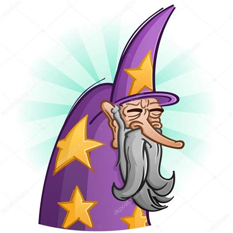 Wise Old Bearded Wizard Cartoon Character Stock Vector Image By