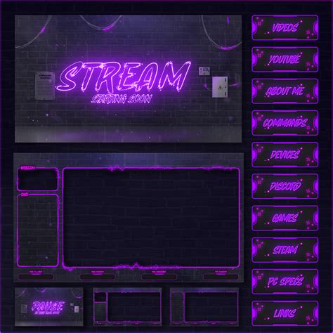 Free Neon Stream Overlay For Twitch Behance