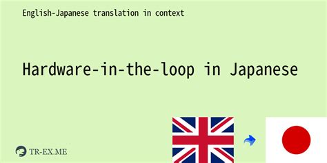 HARDWARE IN THE LOOP Meaning In Japanese Japanese Translation