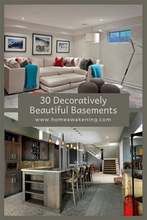 30 Decoratively Beautiful Basements Home Awakening Basement