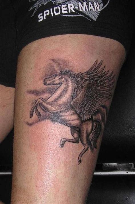 Tattooers.net offers the simplest way to find your tattoo ideas thanks to the filter tag system. Black pegasus tattoo on hip - Tattooimages.biz