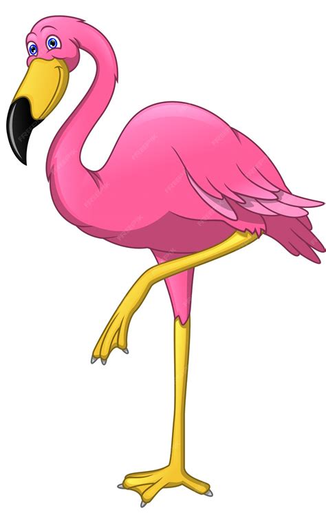 Desenho De Pássaro Flamingo Bonito Vetor Premium