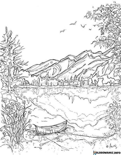 Mountain Scenery Coloring Pages Coloring Pages Pinterest Coloring My