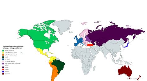 Regions Of The World According To League Of Legends Servers Riot Games