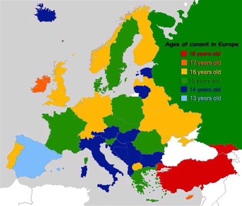 Age Of Consent Map Europe