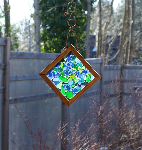 Sun Catcher Beach Glass Cool Soothing Blues And Greens Kaleidscope