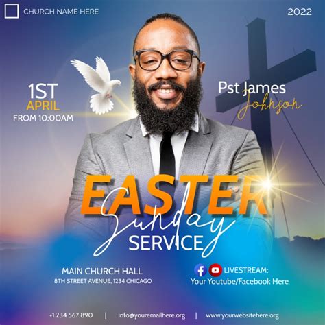 Easter Sunday Service Flyer Template Postermywall