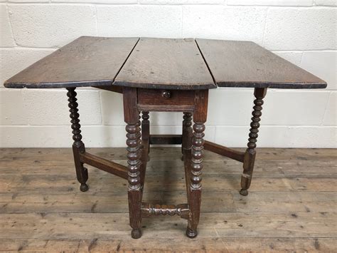 The Penderyn Furniture Co 18th Century Small Oak Drop Leaf Table