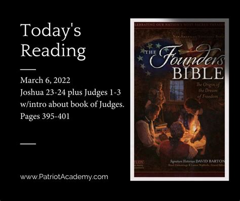 February 1 2022 Daily Founders Bible Reading Patriot Academy