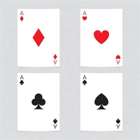 Four Playing Cards With Hearts Spades And Diamonds On The Front One