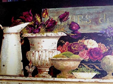 Kathryn White Art Print On Canvas Marche Aux Fleurs Paris 18x36