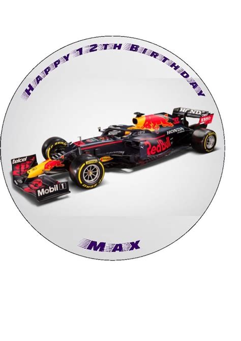 Red Bull F1 Personalised Message Edible Cake Topper 75 Etsy