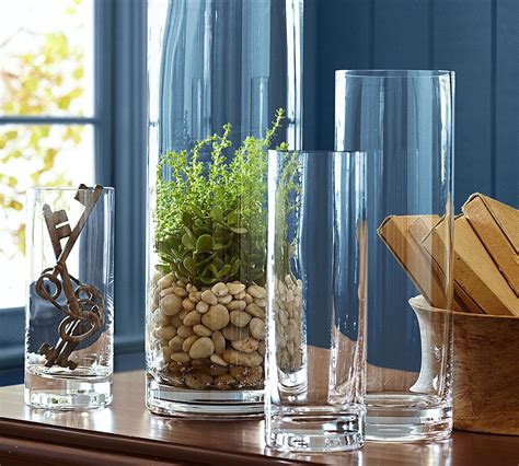 DAANIS Tall Clear Glass Floor Vases