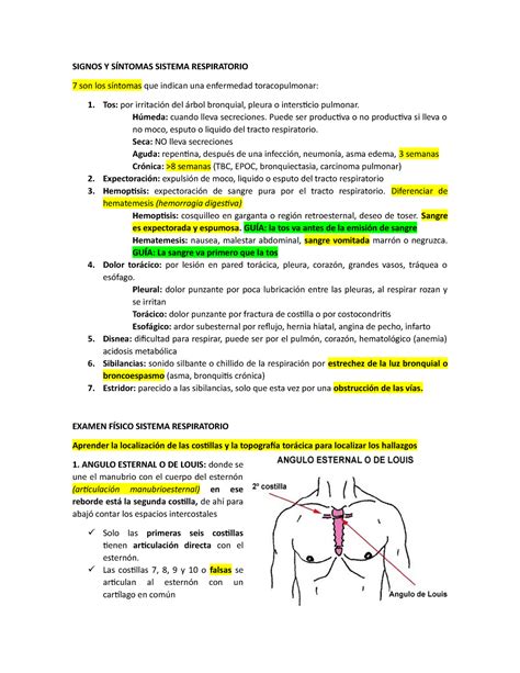 Semiología y examen físico del Sistema Respiratorio SIGNOS Y SÍNTOMAS