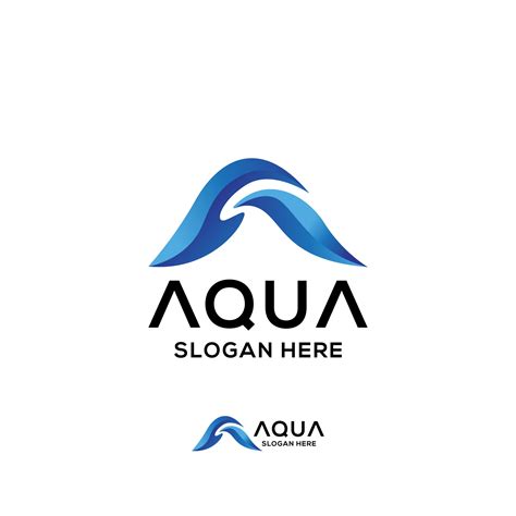Aqua Logo The Concept Is Combinations The Letter A With Wave 3386291