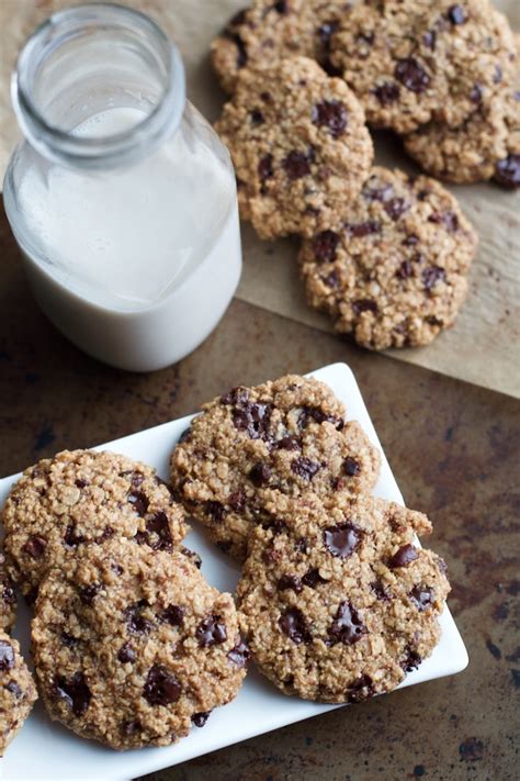 Quick & easy almond cookies recipe full of flavor, soft and chewy, no flour, no butter, and super delicious! Dark Chocolate Almond Oatmeal Cookies | running with spoons