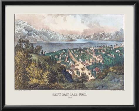 Salt Lake City Ut 1852 Vintage City Maps