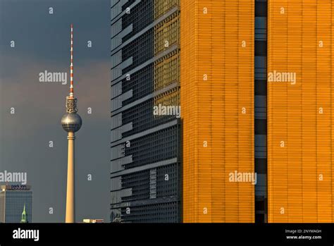 Fernsehturm And Renzo Piano Towerberlin Germany Stock Photo Alamy