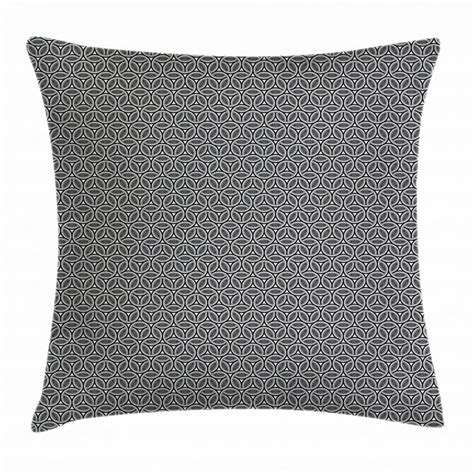 Geometric Throw Pillow Cushion Cover Greyscale Circular Honeycomb