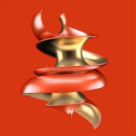 Abstract Background With A Shape Of Red And Gold 3d Illustration 3d