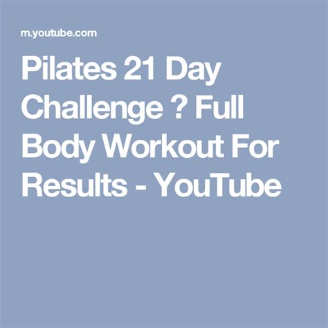 Pilates 21 Day Challenge