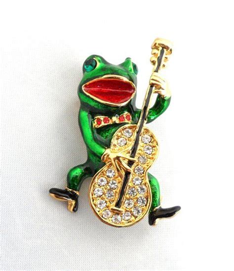 Cello Pin Cellist Happy Frog Brooch Guitar Jewelry For Man Cello