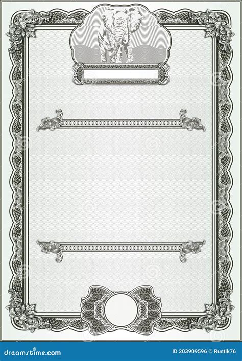 Blank Form For Creating Classic Certificates Stock Illustration