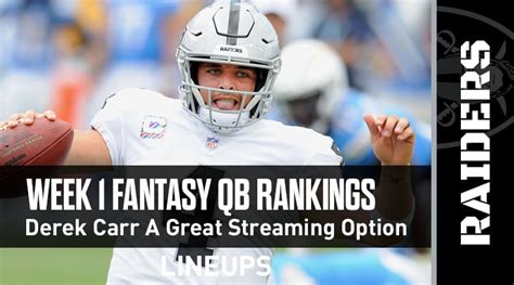 2020 fantasy football rb rankings: Week 1 QB Rankings & Projections: Derek Carr a Great ...