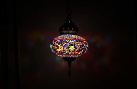 Turkish Mosaic Hanging Lamp Large Mosaic Twinkling Star Nirvana