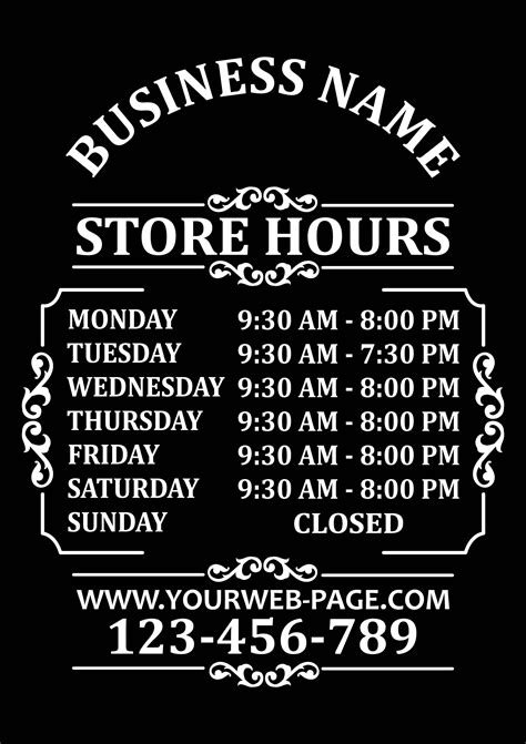 Custom Business Store Hours Sign Vinyl Decal Sticker door | Etsy