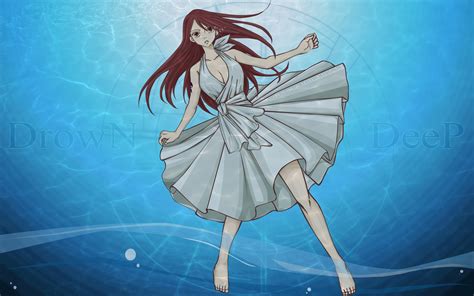 Wallpaper Illustration Anime Water Brunette Swimming Girl Wing