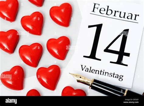 Hoja De Calendario Para El Día De San Valentín El 14 De Febrero Con
