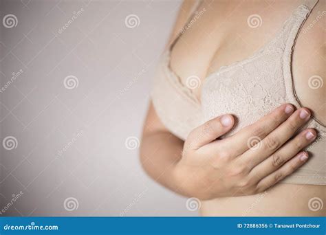 Woman Touching Breast Stock Photo Image Of Lifestyle