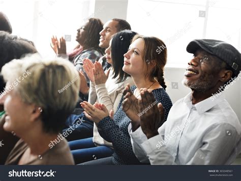 Audience Applaud Clapping Happiness Appreciation Training Stock Photo