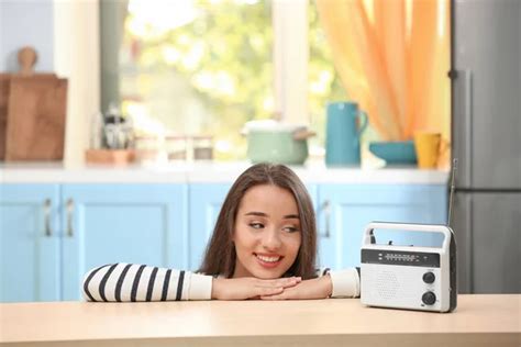 Young Woman Listening To Radio Stock Image Everypixel
