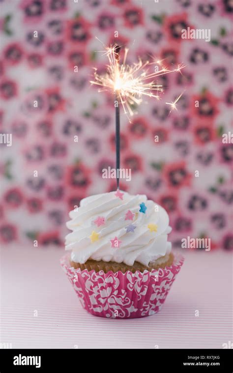 Happy Birthday Cupcake Stock Photo Alamy