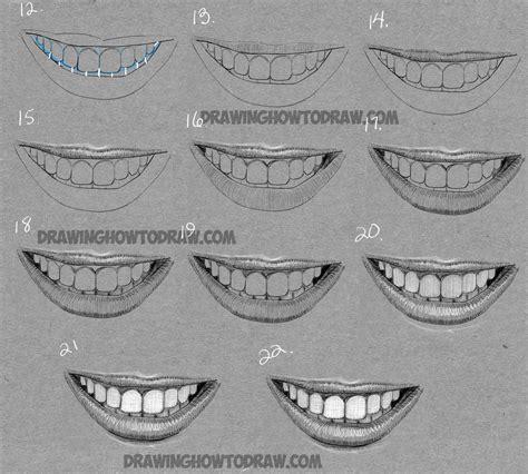 How To Draw A Mouth Full Of Teeth Drawing A Smiling Mouth And Teeth
