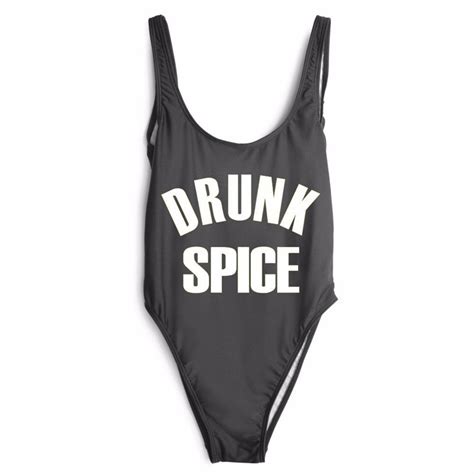 Drunk Spice Sexy Thong Swim Suit One Piece Swimsuit 2017 Women Swimwear Backless Funny Bodysuit