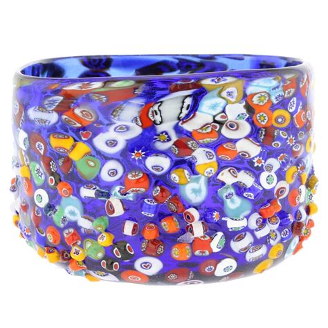 Glassofvenice Murano Glass Millefiori Mosaic Bowl Blue 753677705548 Ebay