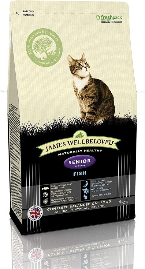 James Wellbeloved Complete Dry Senior Cat Food Ocean White Fish And