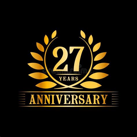 27 Years Anniversary Celebration Logo 27th Anniversary Luxury Design