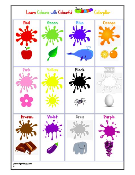 Basic Colours Chart For Kindergartenpreschool Learningprodigy Charts