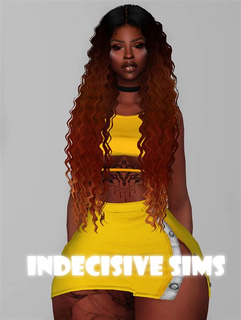 Wavy Bundles Nonvme Studios Sims Hair Sims 4 Curly Hair Sims 4